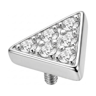 Titanium Top Pave Triangle Zirconia Internally Threaded