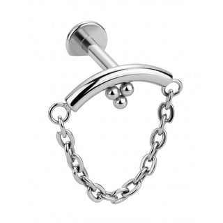 Titanio Barra Curva Cadena Colgante Rosca interna Labret