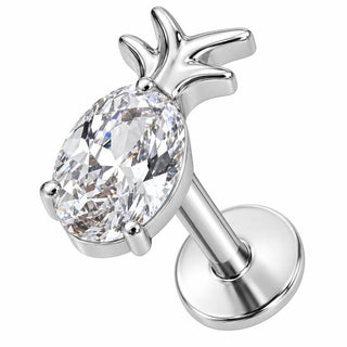Titanium Labret Crystal Pineapple Fruit Design Internally Threaded