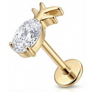 Titan Labret Funkelndes Ananas Kristall Design Innengewinde