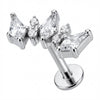 Titanio Cluster Tres Rombos Cristal Rosca interna Labret