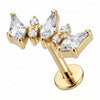 Titanio Cluster Tres Rombos Cristal Rosca interna Labret