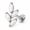 Titanium Labret Marquise Leaf Branch Internally Threaded