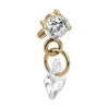 Titanium Top Round Zirconia With Kite Dangle Internally Threaded