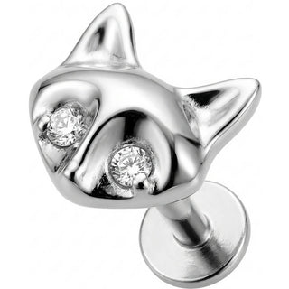 Titan Labret Katzenkopf Mit Funkelnden Augen Innengewinde