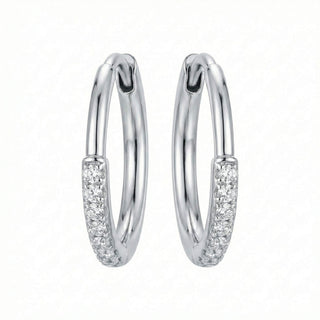 Titanium Earring Crystal Paved Hoop