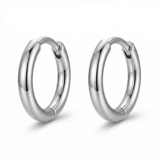 Titanium Earring Solid Circle Huggie Hoop