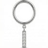 Titanium Ring Paved Dangling Bar Drop Clicker