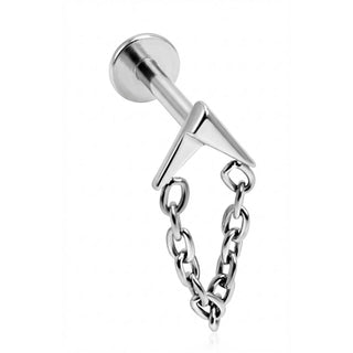 Titan Labret V-Form Mit Hängender Kette Innengewinde
