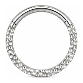 Titanium Ring Dotted Surface Pattern Clicker