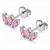 Titanium Earring Three Marquise Stone Cluster