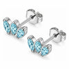 Titanium Earring Three Marquise Stone Cluster