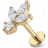 Titanium Labret Crystal Lotus Flower Cluster