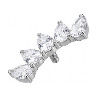 Titanium Top Curved Pear Cut Cluster Internally Threaded