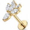 Titanium Labret Marquise Crystal Lotus Flower
