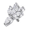 Titanium Top Marquise Floral Fan Internally Threaded