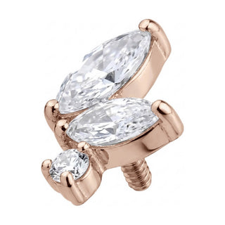 Titanium Top Marquise Zirconia Butterfly Cluster Internally Threaded