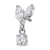 Titanium Top Double Marquise With Dangle Internally Threaded