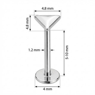 Titanium Labret Smooth Rounded Triangle Shape