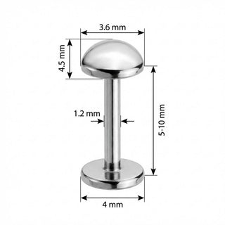 Titanium Labret Smooth Oval Dome Top
