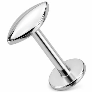 Titanium Labret Solid Marquise Shape Top Internally Threaded