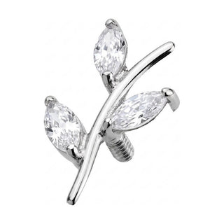 Titanium Top Branch With Three Zirconia Leaves Internally Threaded