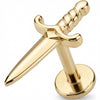Titanium Labret Sharp Dagger Blade Internally Threaded