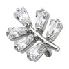Titanium Top Tapered Baguette Leaf Branch Internally Threaded