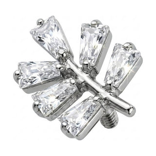 Titanium Top Tapered Baguette Leaf Branch Internally Threaded