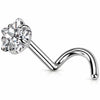 Titanium Nose Screw Prong Set Star Stone Push-In