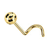 Titanium Nose Screw Textured Faceted Ball Push-In
