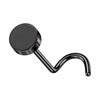 Titanium Nose Screw Round Circle Shape Push-In