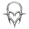Titanium Ring Tribal Gothic Heart Clicker