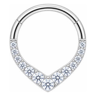 Titanium Ring Triangle Zirconia Clicker