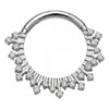 Titanium Ring Sun Zirconia Clicker