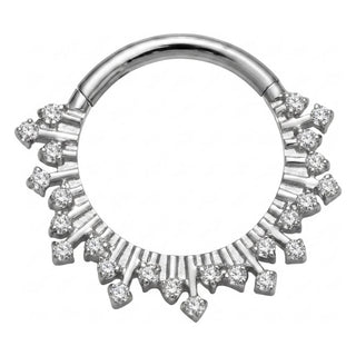 Titanium Ring Sun Zirconia Clicker