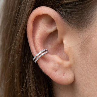 Titanium Ring Double Row Zirconia Clicker – getragen