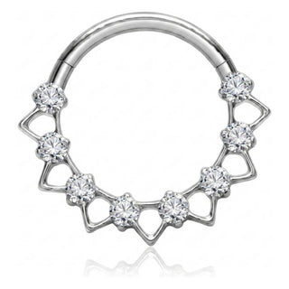 Titanium Ring Triangles Zirconia Clicker