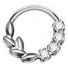 Titanium Ring Leaf Zirconia Clicker