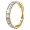Titanium Ring Baguette Zirconia Clicker