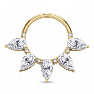 Titanium Ring 5 Marquise Zirconias Clicker