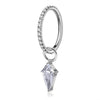 Titanium Ring Rhombus Dangle Zirconia Clicker