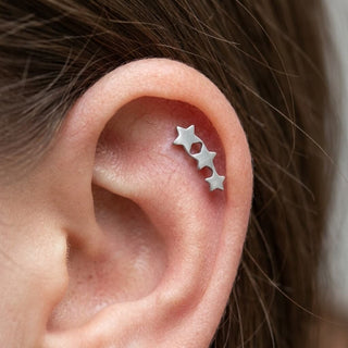 Titanium Labret Three Stars Internally Threaded
