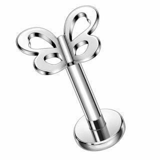 Titanium Labret Butterfly Internally Threaded