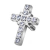 Titanium Top Cross With Clear Stones Internally Threaded