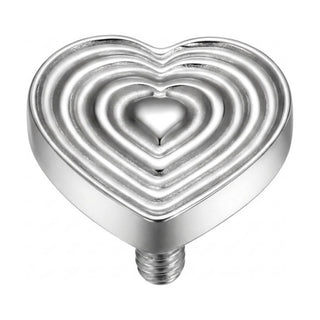 Titanium Top Layered Heart Shape Internally Threaded