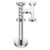 Titanium Labret Initial Letter With Stones Internally Threaded Silver