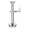 Titanium Labret Initial Letter With Stones Internally Threaded Silver
