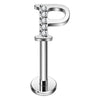 Titanium Labret Initial Letter With Stones Internally Threaded Silver