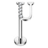 Titanium Labret Initial Letter With Stones Internally Threaded Silver